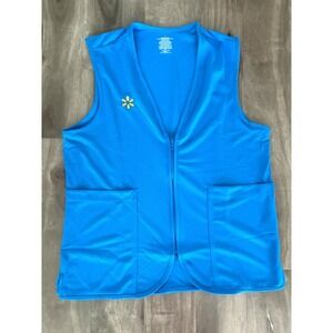 Walmart Employee Vest Ladies‎ M Blue Full Zip Sleeveless Spark Associate Uniform